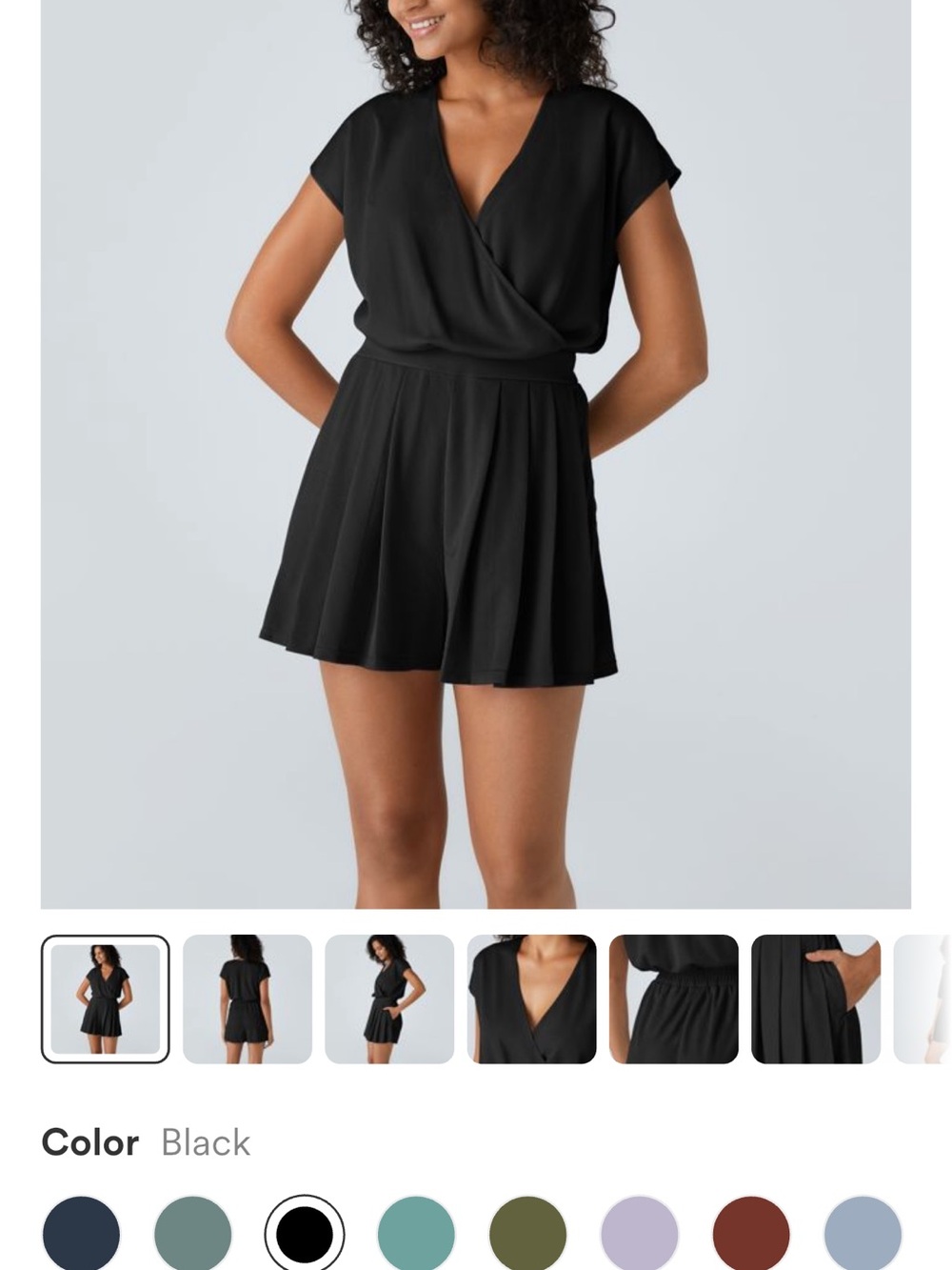 HALARA Black Surplice Romper